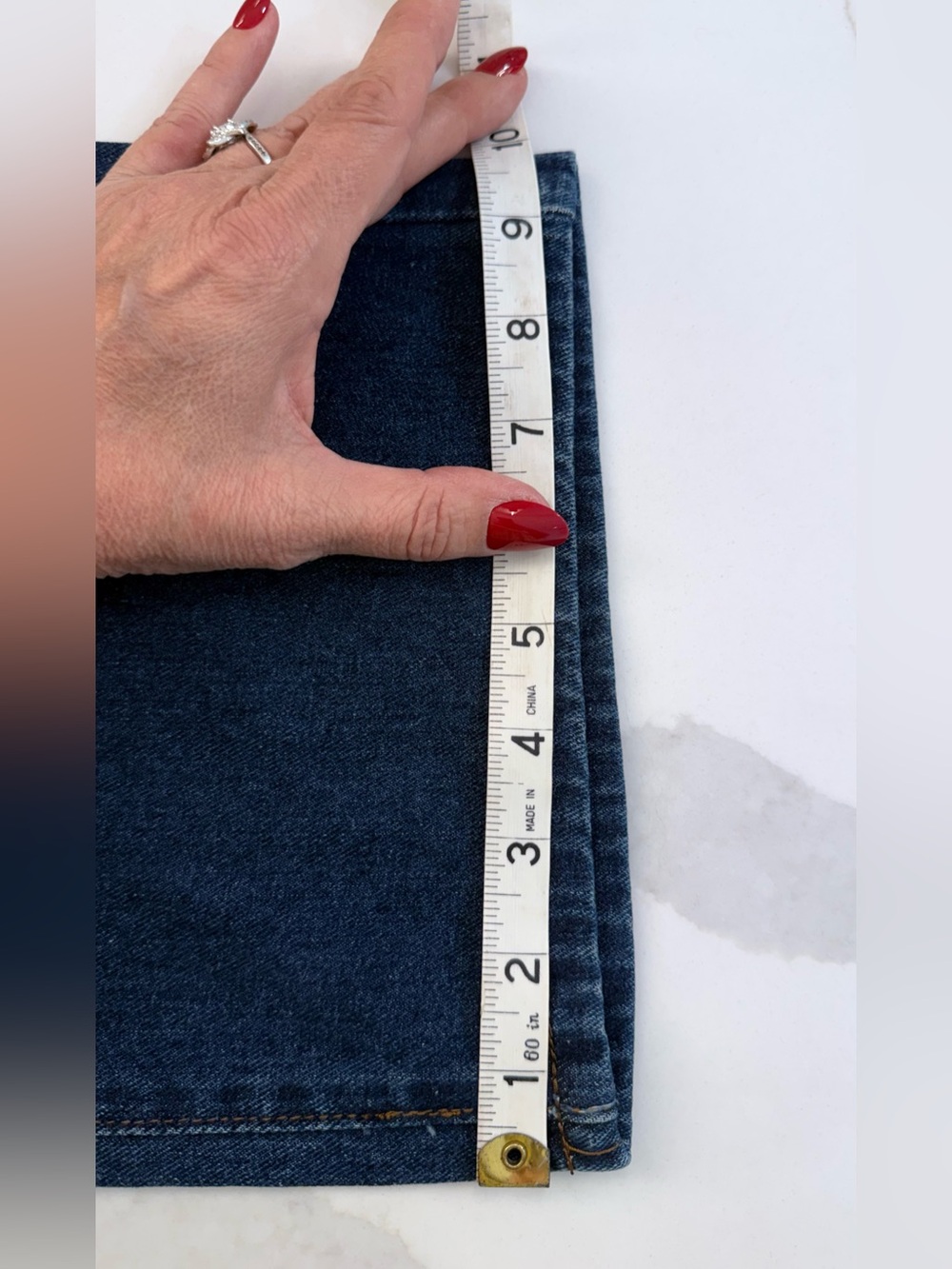 NWOT Gaiety Dark Wash Mid Rise Wide Leg Stretch Jeans Size M - Picture 8 of 9